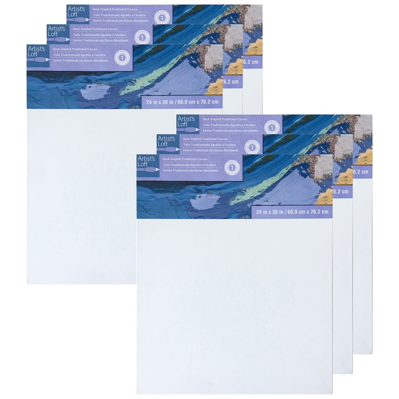 6 Pack: Level 1 Back Stapled Traditional Canvas by Artist's Loft®